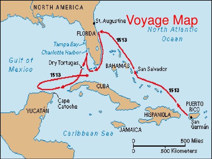 Map of ponce de leon route