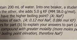 Two beakers each contain 200 ml of water