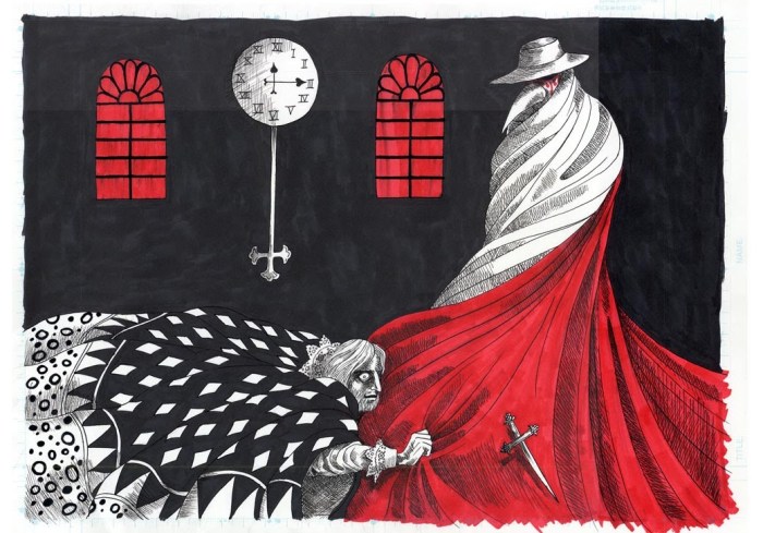 Ebony clock masque of the red death