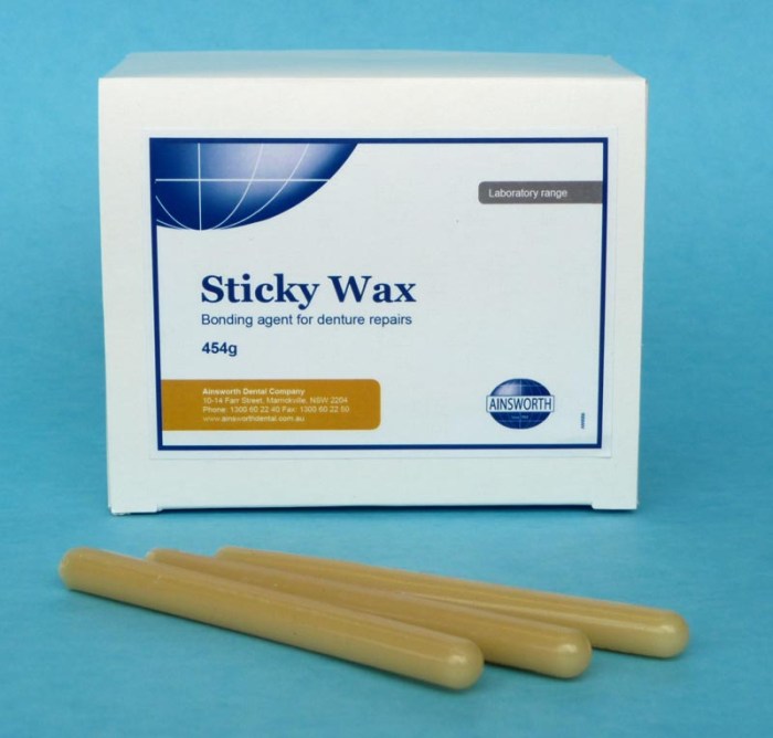 Sticky wax dental