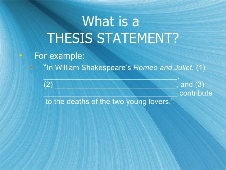 Thesis on romeo and juliet